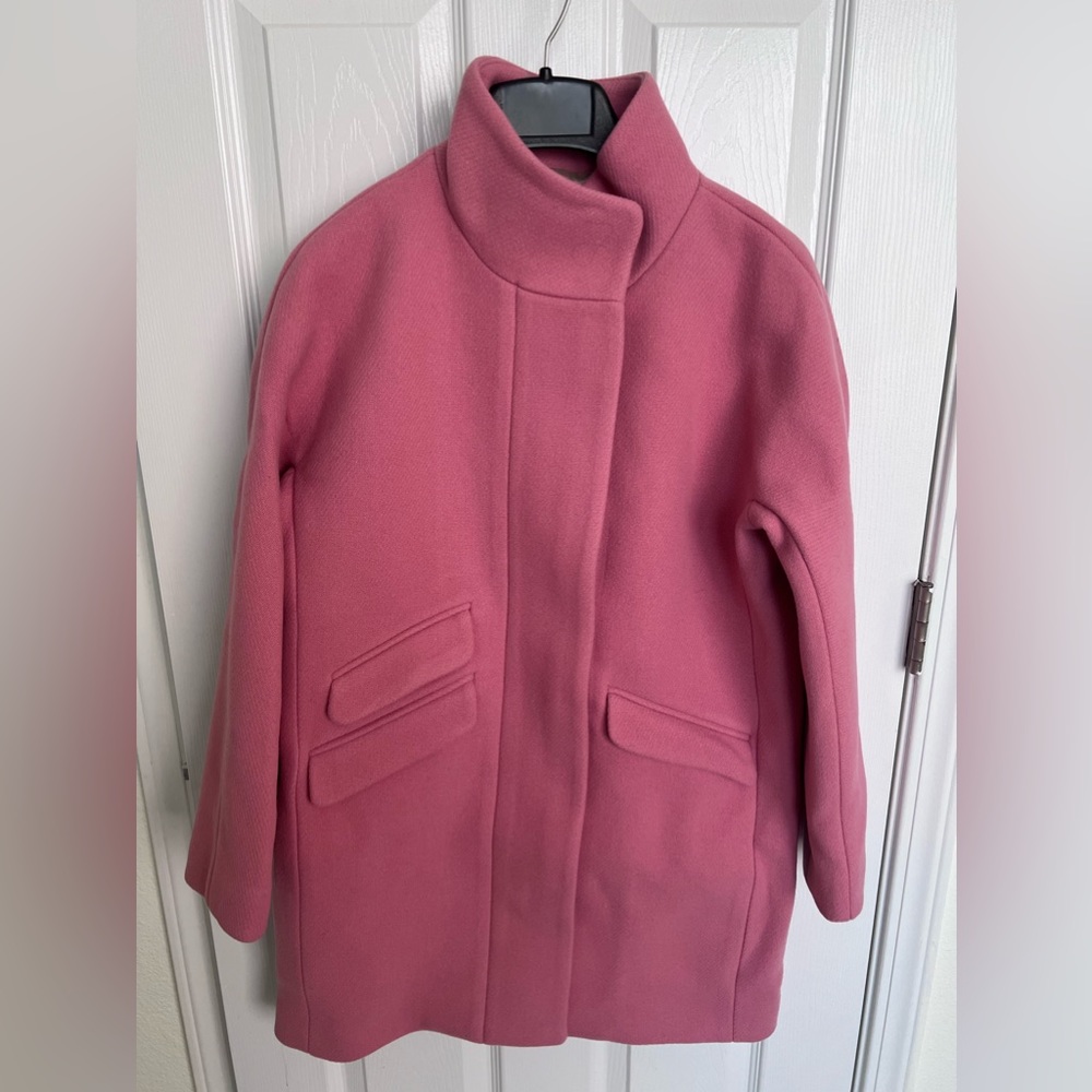 J Crew bubble gum pink cocoon  coat size 6 petite